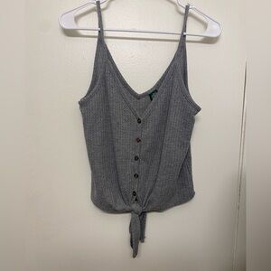 Wild Fable Light Grey Tie-Front Spaghetti Strap Tank Top